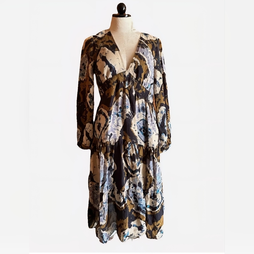 *NWT* Anthropologie | Othilia Arden | Tie-Dye Midi Boho Cotton Dress | Small - Picture 2 of 11